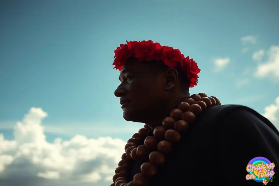 Hoʻoponopono , hawaïen ciel bleu portant un collier , chakraenfolie.com