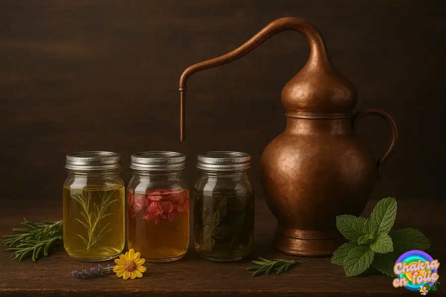 Huile essentiel pot masson , alambic , chakraenfolie.com