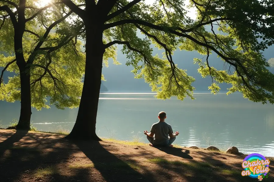 Pause yoga sur le bord du lac, chakraenfolie.com