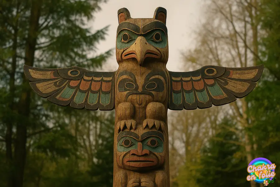 Totem de bois ancestral , chakraenfolie.com