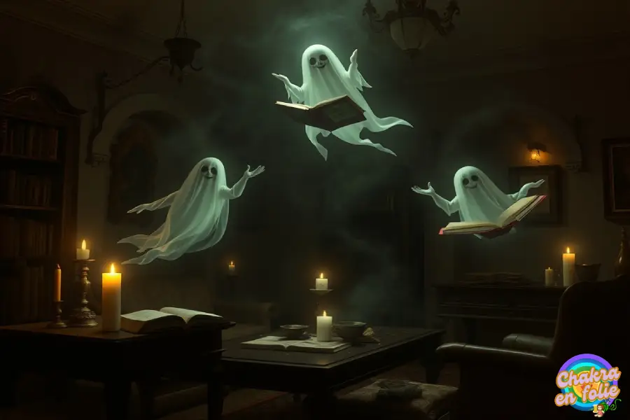 3 fantômes en fête a la bibliothèque, chakraenfolie.com