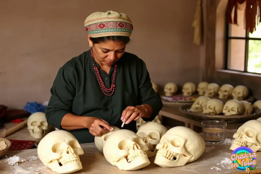 Fabrication de calaveras traditionnel, chakraenfolie.com